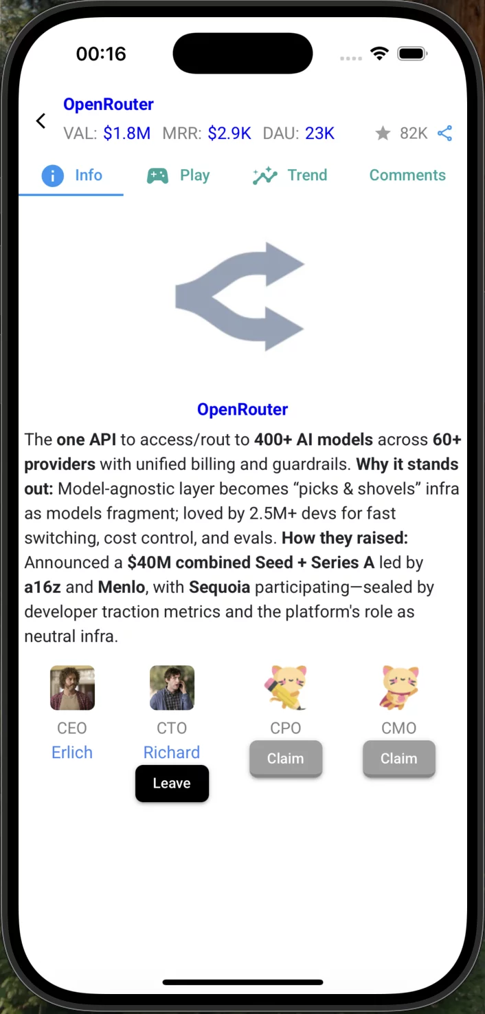 Networking and relationship building interface